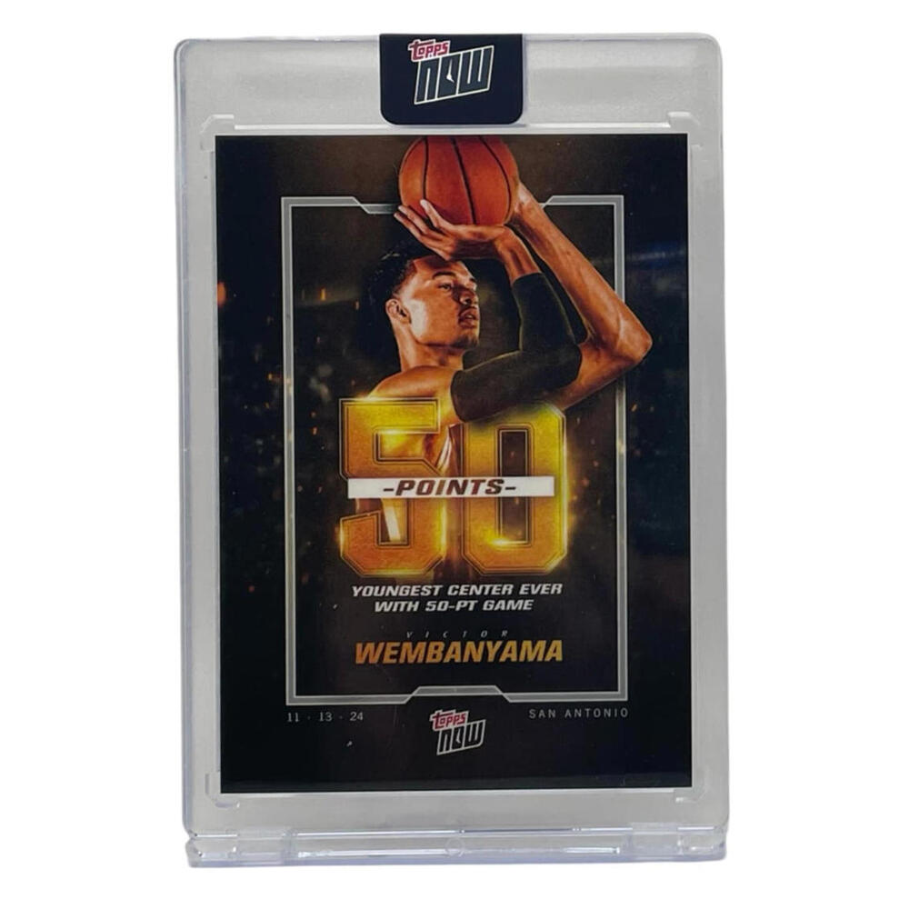 2024-25 Topps Now #7 Victor Wembanyama Youngest Center Ever W/ 50-PT Game Sealed